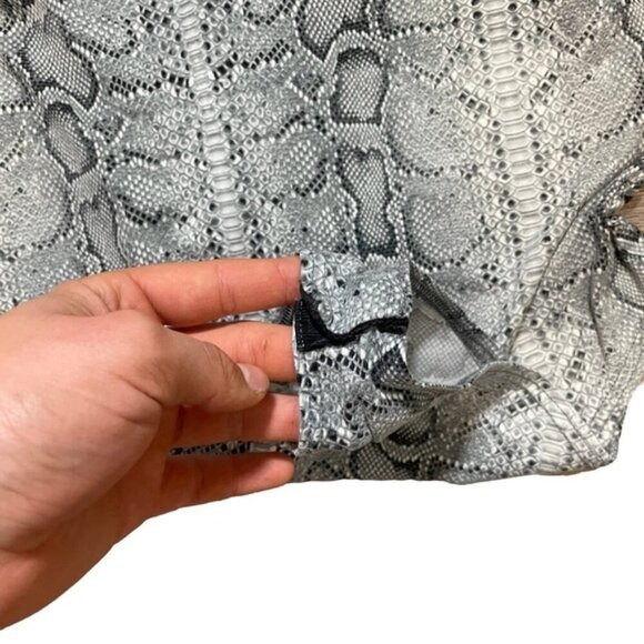 Snake Print Bodysuit Small V Neck Spaghetti Strap - Picture 2 of 5